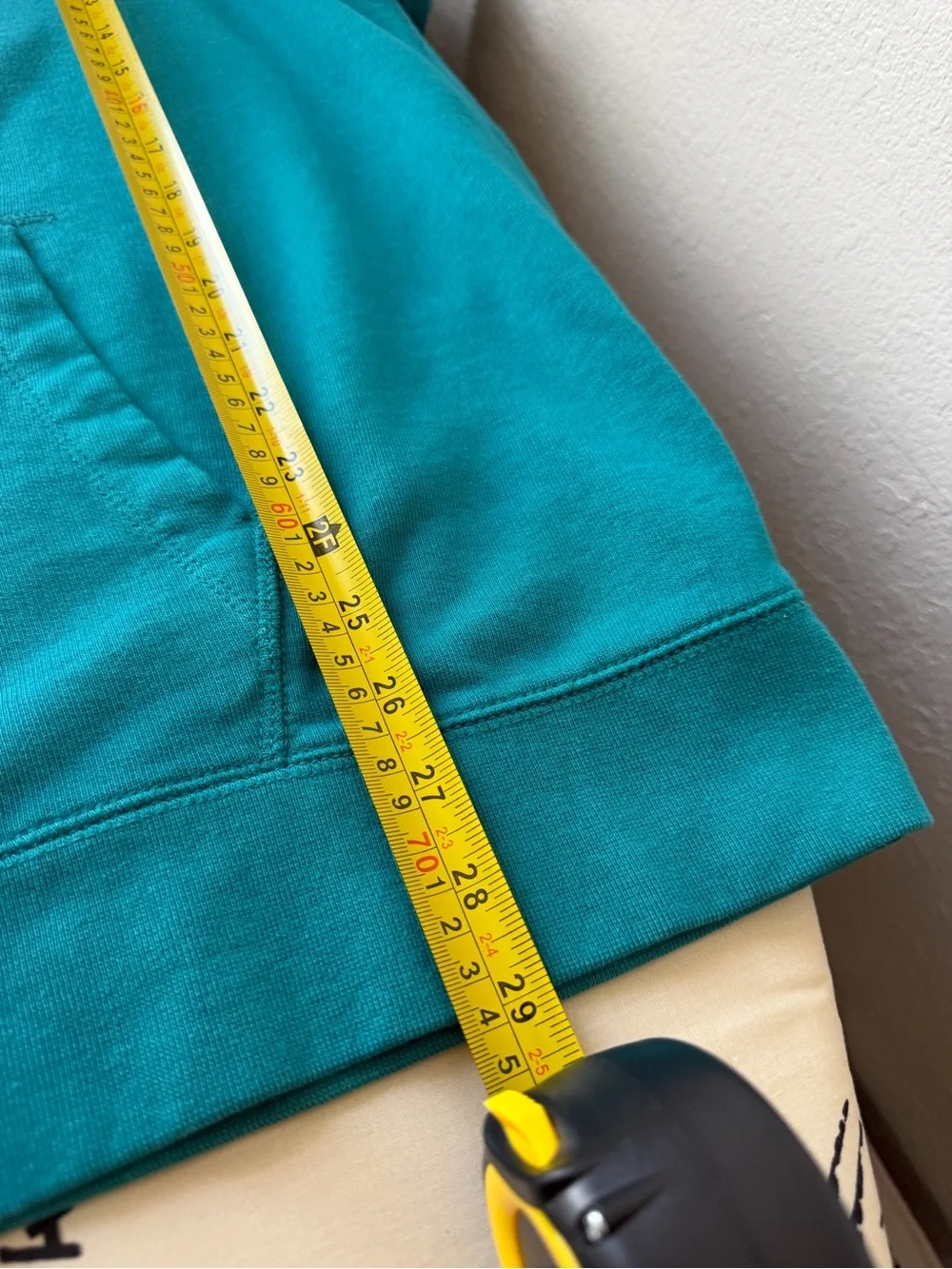 American Eagle Teal Embroidered Logo Short-Sleeve Hoodie